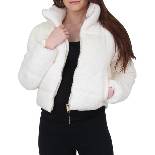 cropped white puffer jacket