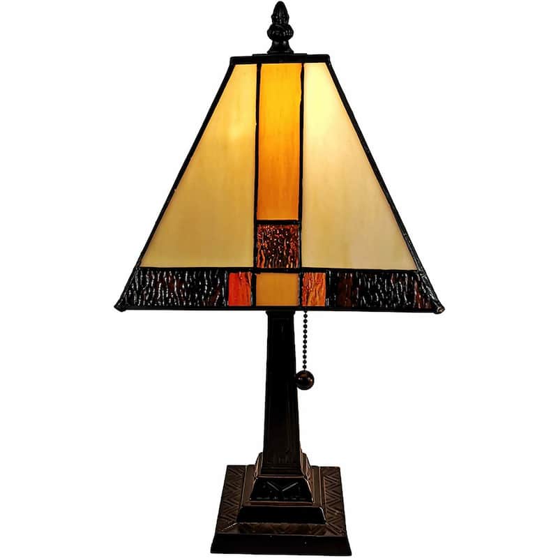 HomeRoots 15" Dark Brown Metal Candlestick Table Lamp With Beige Empire Shade - 14' X '15' X '9