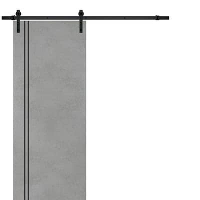 Sturdy Barn Door 18 x 80 Planum 0016 Concrete with 6.6FT