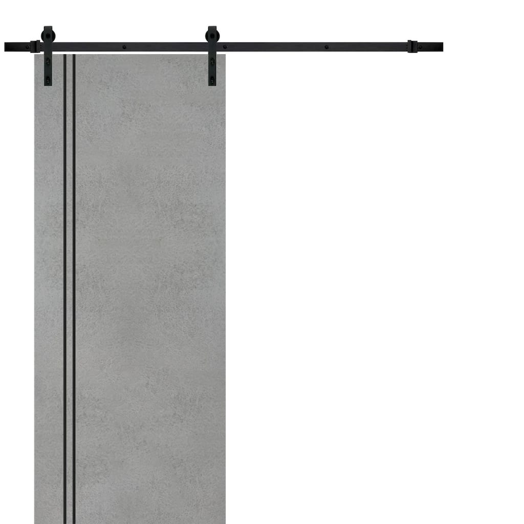 Sturdy Barn Door 18 x 80 Planum 0016 Concrete with 6.6FT