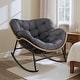 preview thumbnail 10 of 32, Indoor Deep-seating Rocking Papasan Chair, Rocking Chair Outdoor, 450 lbs Outdoor Rocking Chair, Oversized Rocker Chair