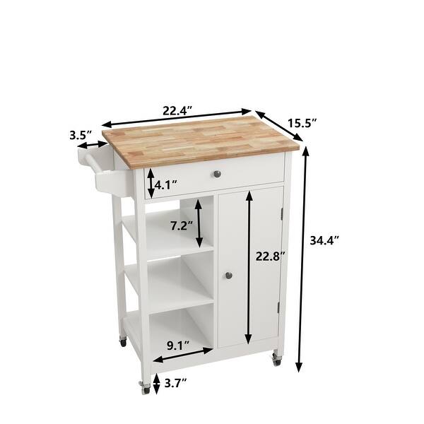 White Kitchen island with Towel Rack and Drawers Bed Bath & Beyond