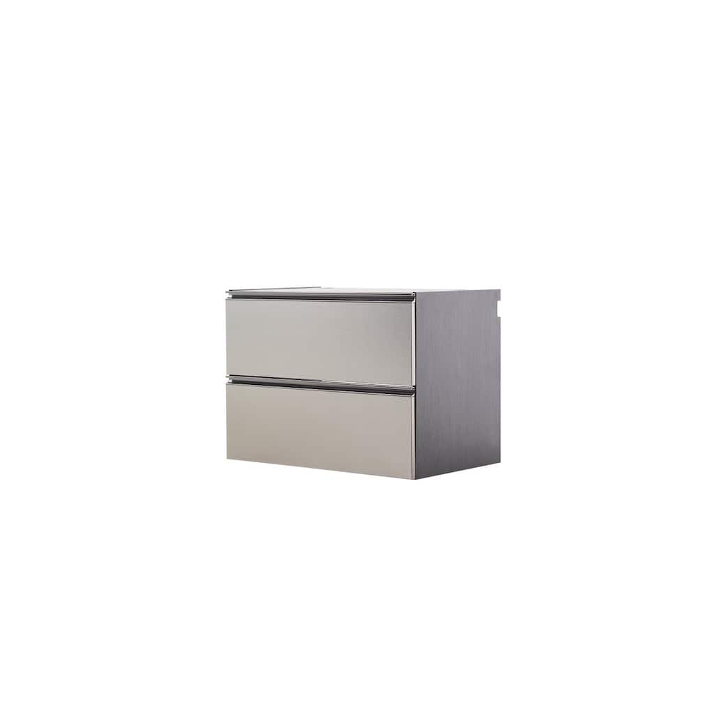 Wall-Mounted Wood Base Drawer Cabinet Metallic Gray - Durable Garage Storage with Adjustable Shelves