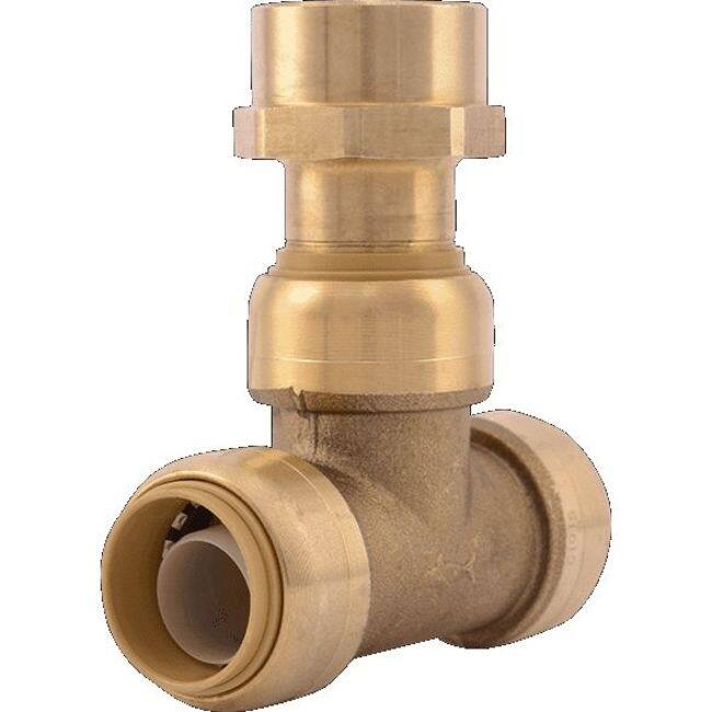 SharkBite 3/4" Thread Adapter Center Tee Valve - Brass