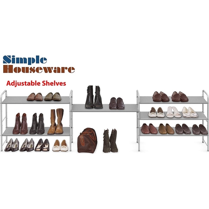 Simple Houseware 3-Tier Shoe Rack Storage Organizer, Bronze