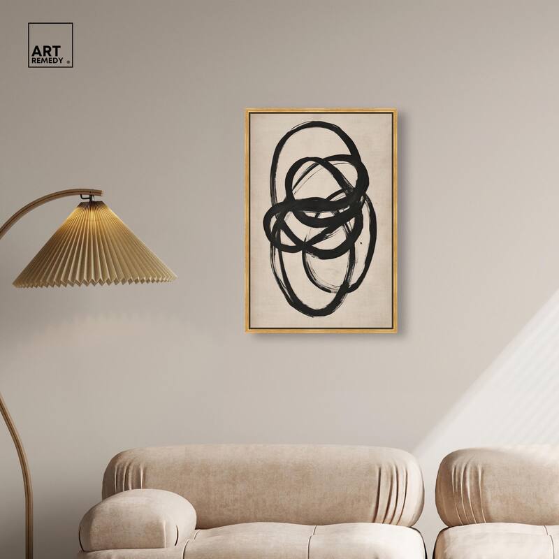 Beige Black I Canvas by Art Remedy