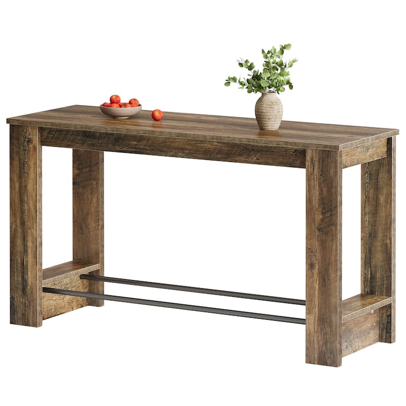 Counter Height Bar Table, Long Pub Table, Home Bistro Restaurant Bar Unit Kitchen Dining Room Accent Pub Desk