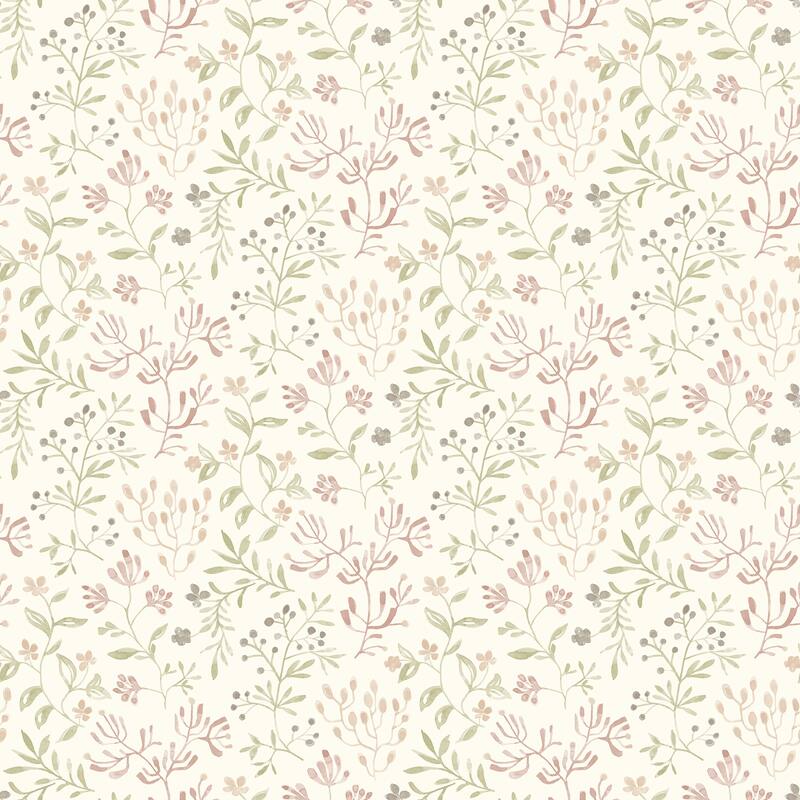 Chesapeake Tarragon Blush Dainty Meadow Wallpaper