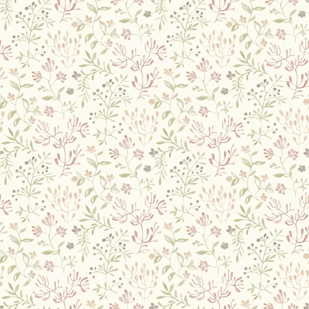 Chesapeake Tarragon Blush Dainty Meadow Wallpaper