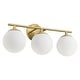 preview thumbnail 5 of 9, 2/3 Light Bathroom Vanity Light with Opal Glass Shades in Gold Finish