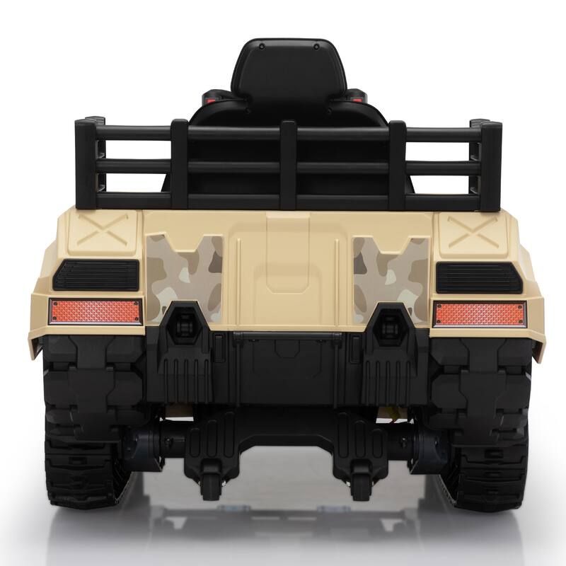 Ride-On Military Tank Ride On Car for Kids, 24V with Fighting Cannon, Rotating Turret, and Remote Control, for 3-8 Years Old