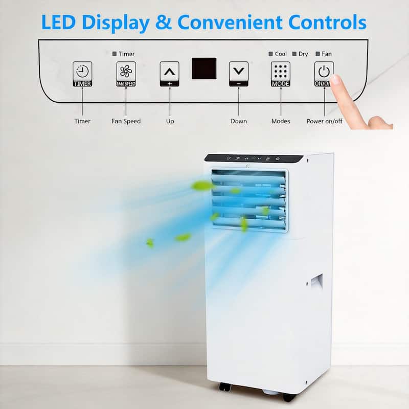 8000 BTU 3 in-1 Ac Unit, 24H Timer, Cools Room Up To 350 sq.ft