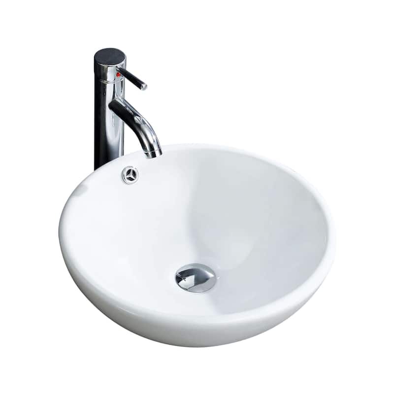 Fine Fixtures Modern White Vitreous China Round Vessel Sink