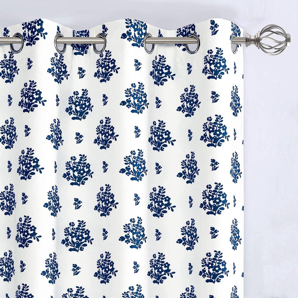 DriftAway Rina Vintage Floral Botanical Pattern Blackout Lined Window Curtain