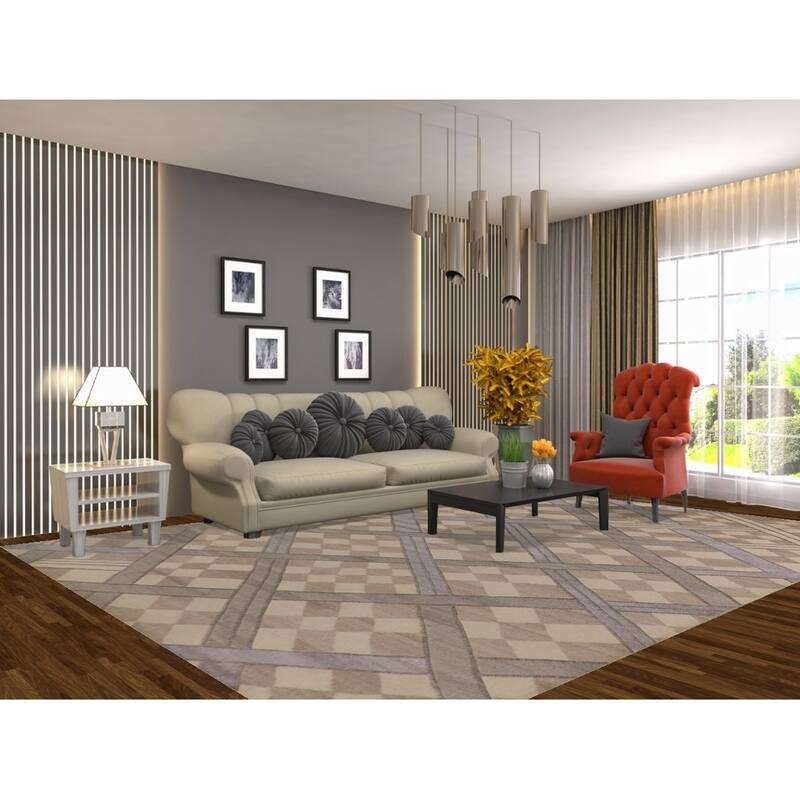 Trellis Gabbeh Oriental Area Rug Handmade Wool Carpet - 9'0" x 11'9"