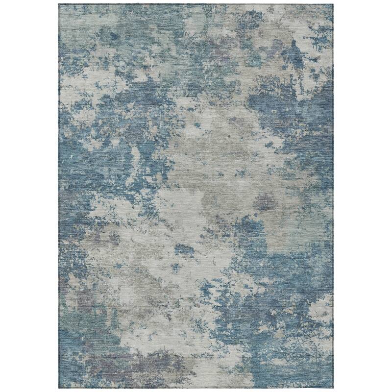 Machine Washable Indoor/ Outdoor Casual Contemporary Chantille Rug