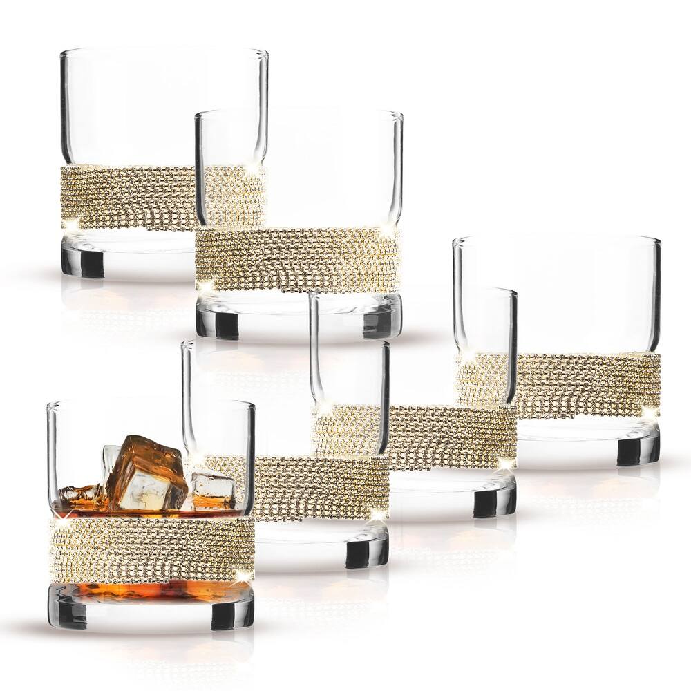 Berkware Crystal Old Fashioned Whiskey Glass with Gold Design