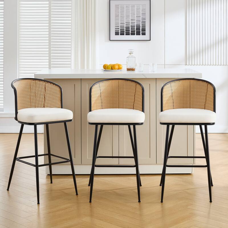 26"/29" Rattan Upholstered Bar Stool /Counter Stools Set of 2/3/4