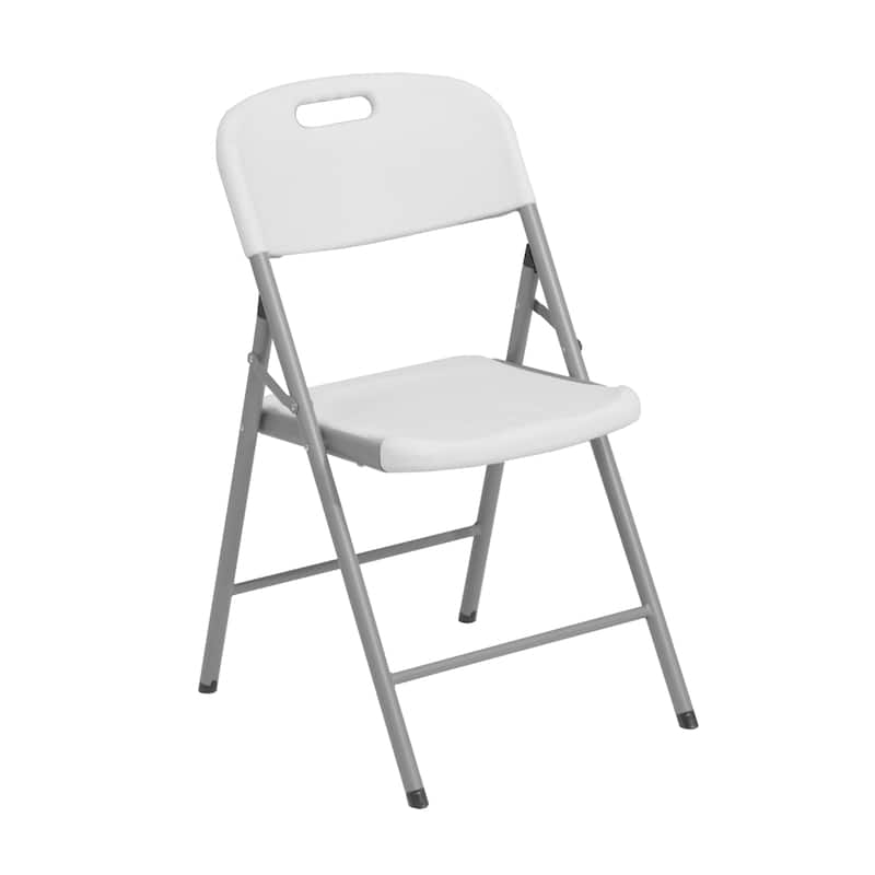 Indoor Outdoor Granite White Folding Chairs - Set of 4