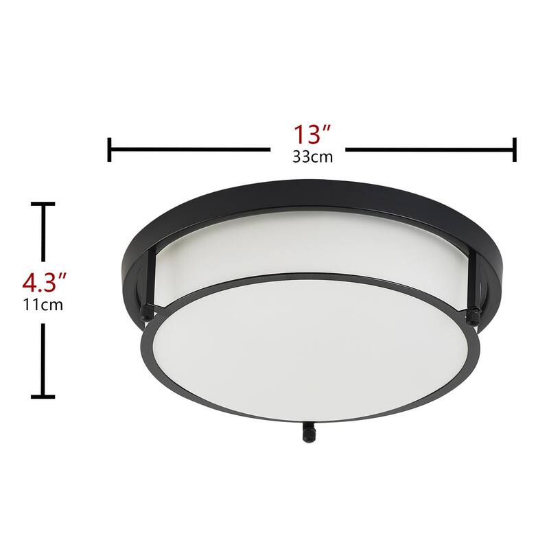 13-Inch Farmhouse Flush Mount Round Ceiling Light Fixture for Hallway
