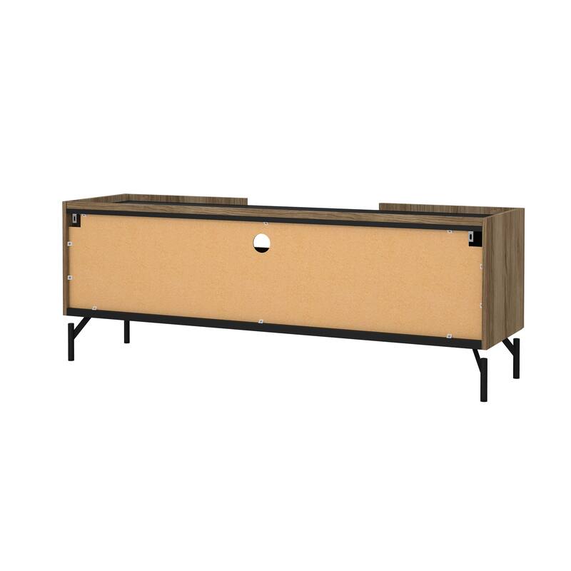 Carson Carrington Bergen TV Stand with 2 doors and 1 drawer, Catania Oak / Matte Black