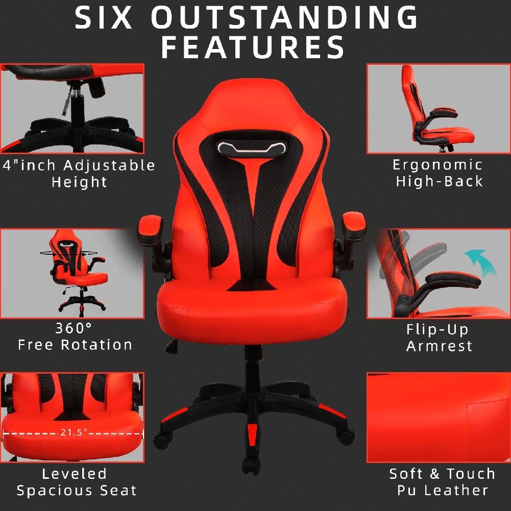 Gaming Chair Massage Office Chair with Lumbar Support High Back - Bed Bath  & Beyond - 33851073