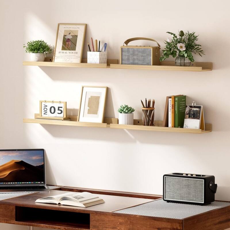 Decor Storage Set of 6 Floating Shelves for Wall, Wall Shelves - 23.6"D x 5.1"W x 1.7"H