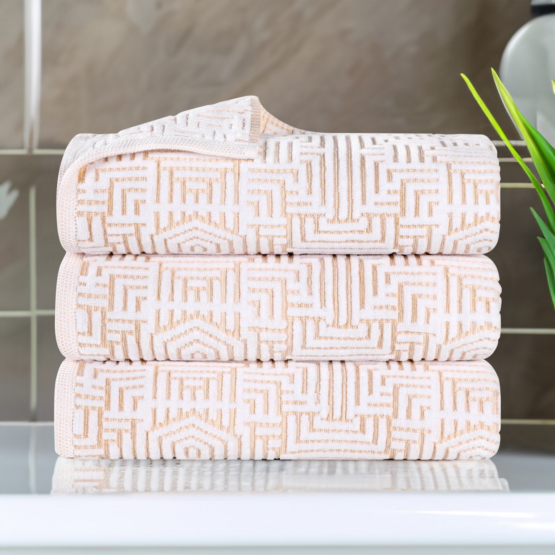 Geometric bath towels outlet