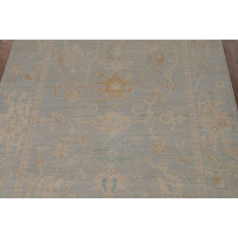 Vegetable Dye Oushak Turkish Rug Handmade Oriental Wool Carpet - 5'0"x 6'11"