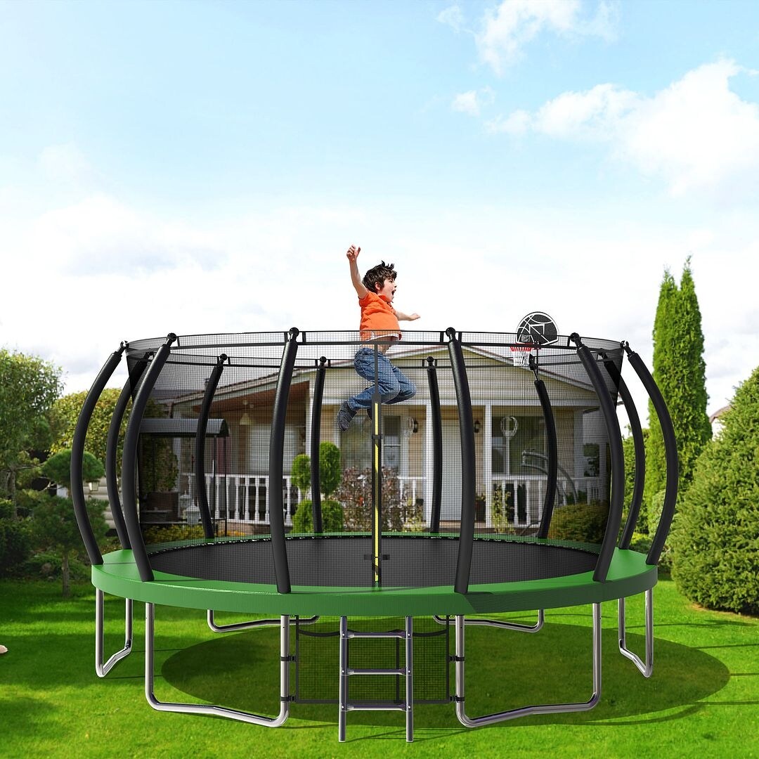Kids trampoline with enclosure online