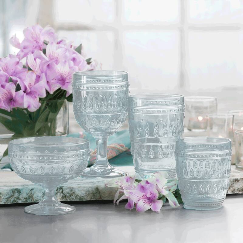 Euro Ceramica Fez 4 Piece 14 oz Highball Glasses Set