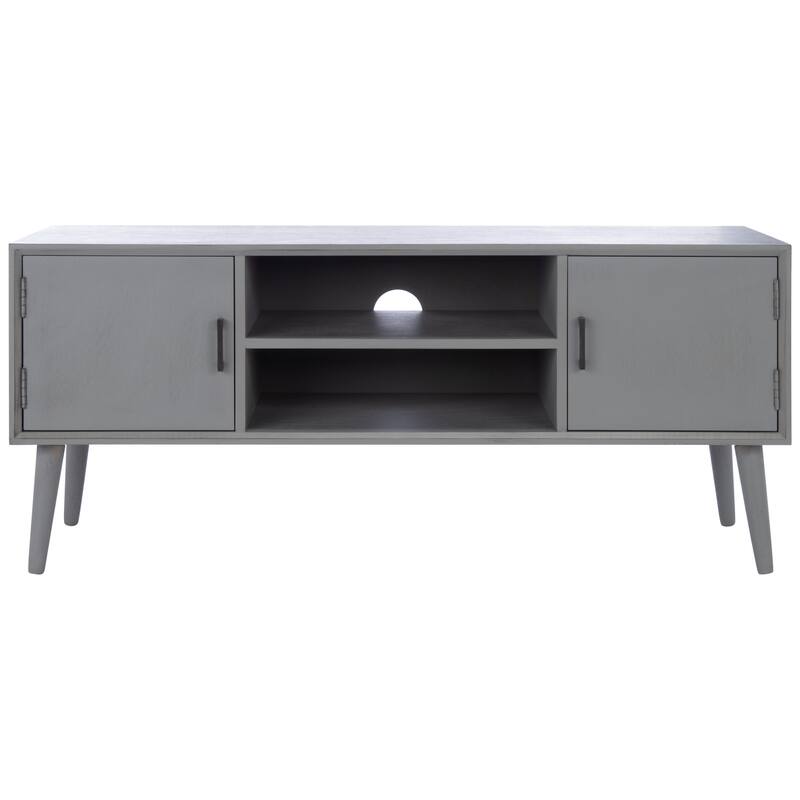 SAFAVIEH Maegan Mid-Century 47-inch Storage Media TV Stand - 47.3" W x 15.8" L x 20" H - 47Wx16Dx20H - Distressed Grey