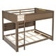 preview thumbnail 21 of 26, Solid Wood Bunk Bed with Bookcase and USB Ports, Queen Over Queen Bunk Bedframe with Storage Shelves and Ladder