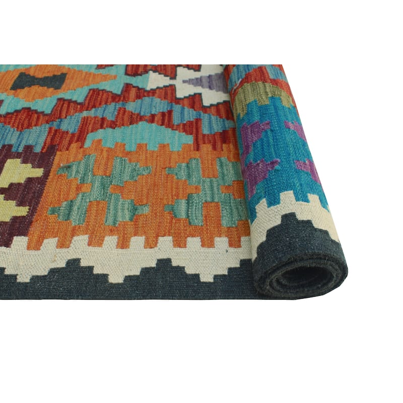 Flatweave Madalyn Red/Ivory Runner - 2'9" x 9'9"