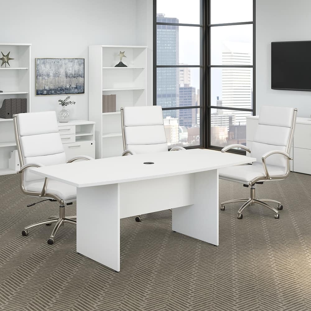 Bush Business Furniture 72W Office Conference Table with Wood Base