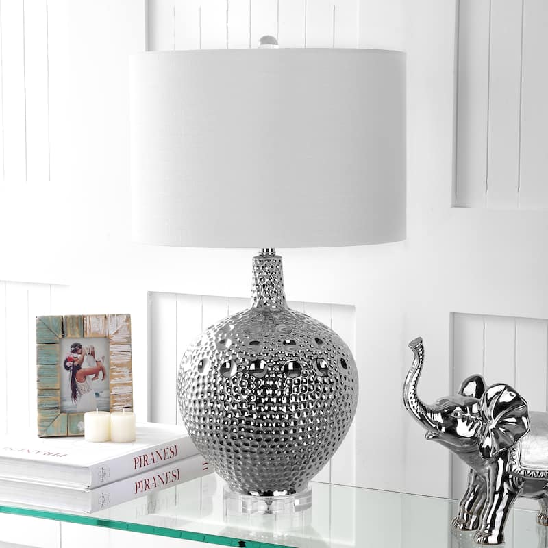 Hope 27" Ceramic LED Table Lamp, Chrome by JONATHAN Y