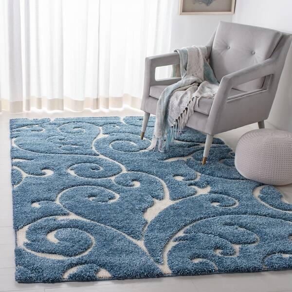 Shop Safavieh Florida Shag Shahin Scroll Rug On Sale Overstock