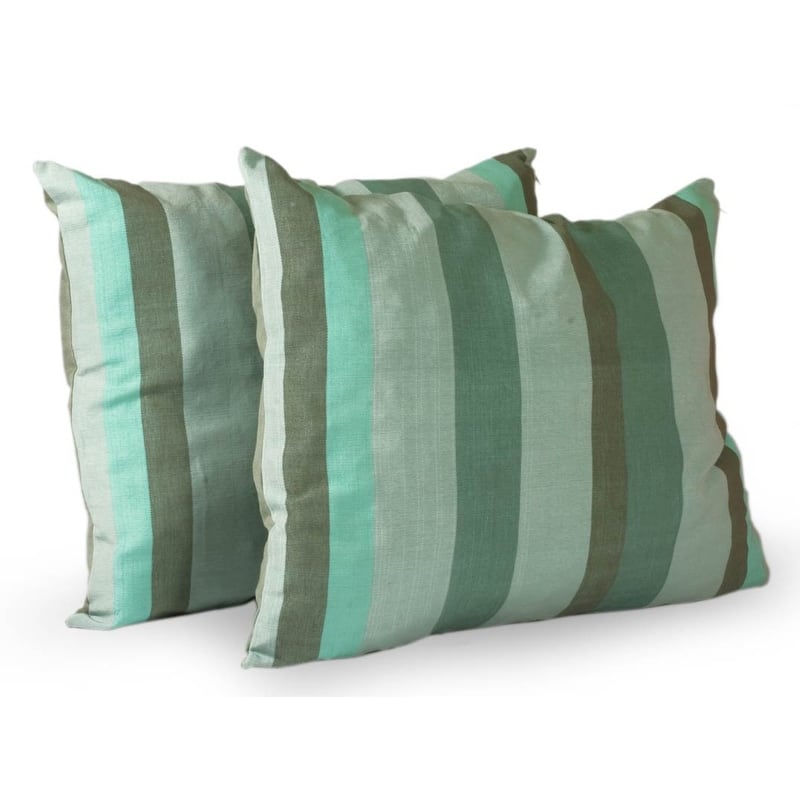 Handmade Cotton Summer Dusk Set of Two Cushion Covers (Guatemala)