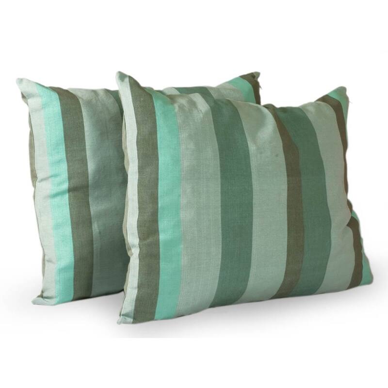 Handmade Cotton Summer Dusk Set of Two Cushion Covers (Guatemala)