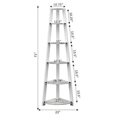 Corner Bookshelf 5 Tier Victorian Style - HomeStock Display Shelf Unit - 23