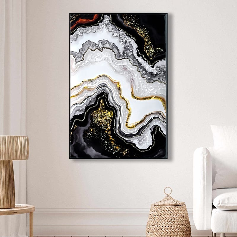 Luxury Crystal Pearl Oil Painting Wall Art Contemporary Hallway Decor Premium Canvas Mural