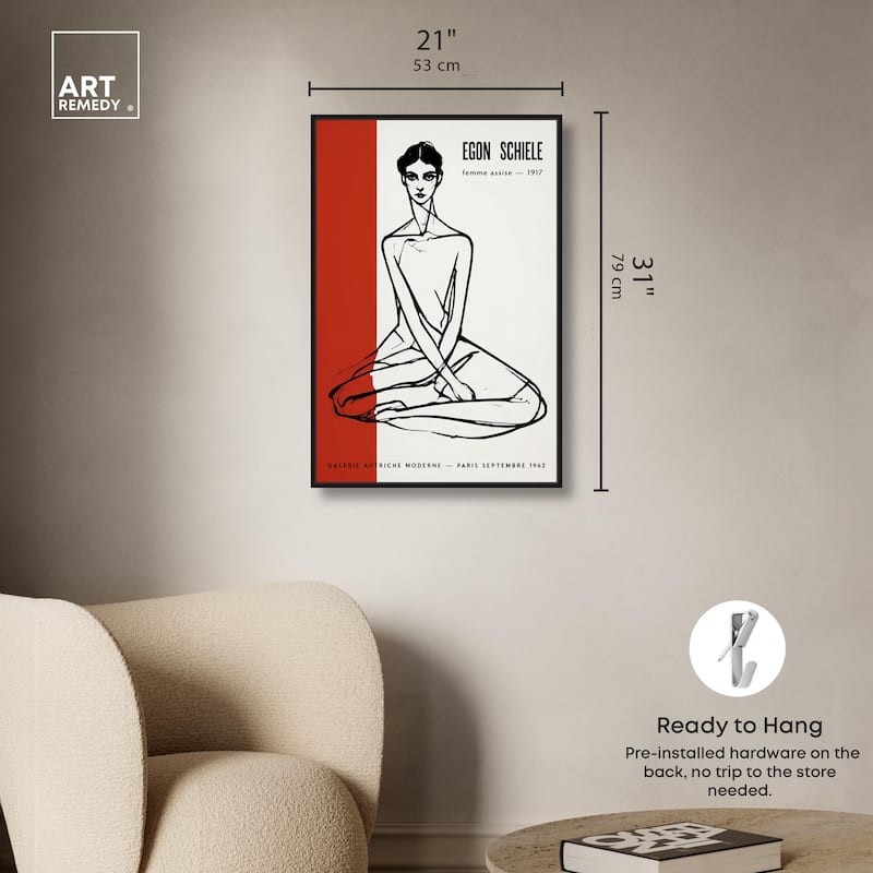 Schiele's Red and White Canvas by Art Remedy