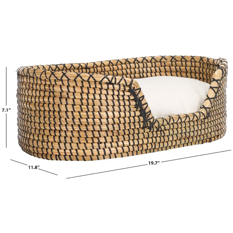 SAFAVIEH Home Sarge Pet Bed with Cushion - 20"W x 12"D x 7"H