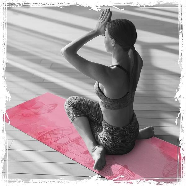 dimension image slide 2 of 8, Millenti Yoga Mat, 6mm Thick Suede & TPE Texture Material