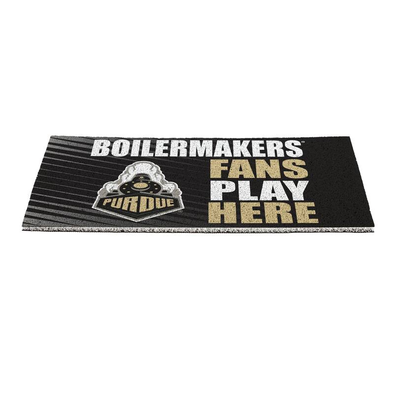28 in. x 16 in. Purdue University "Fans Play Here" PVC Door Mat