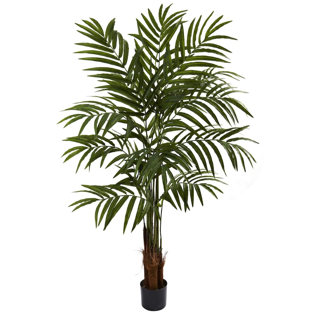 Large Palm Tree Indoor Decor - 5ft Tropical Tree with Lush Green Leaves for Home Office - 5ft.