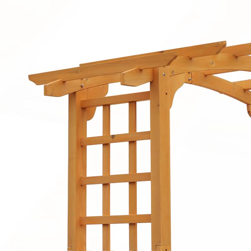 Outsunny 90in Wood Garden Arbor Arch with Trellis Wall