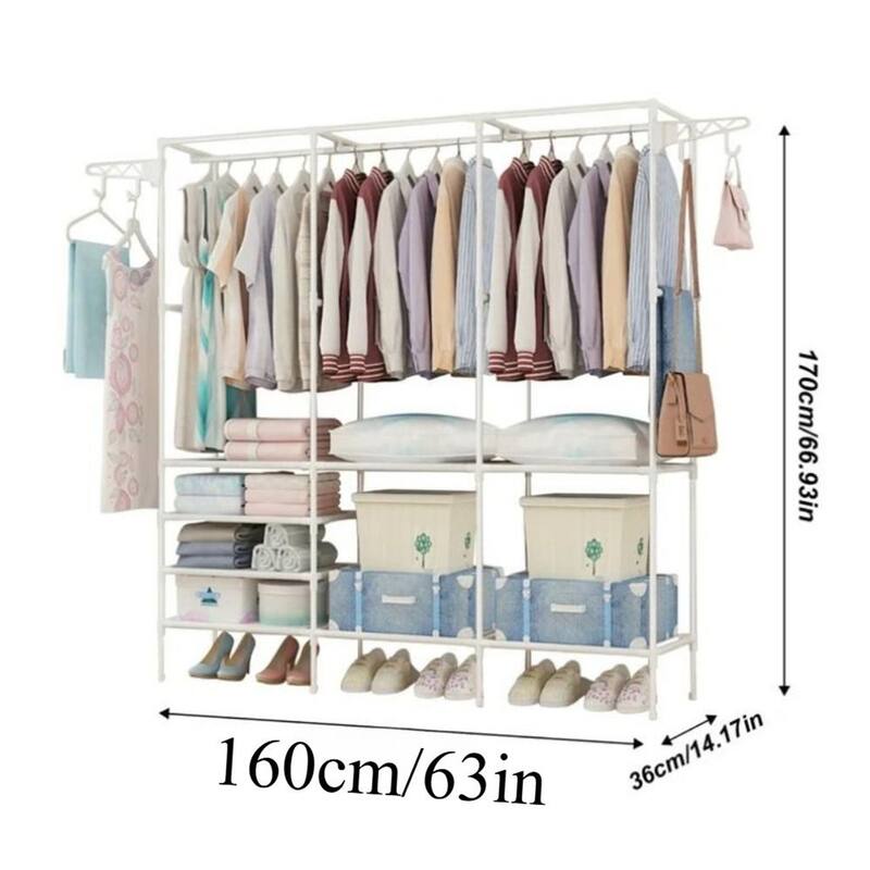 3 Tier Adjustable Metal Garment Rack with Shoe Storage Heavy Duty