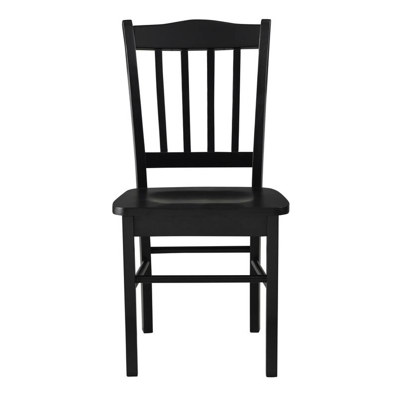 Nova 18 Inch Dining Side Chair Set of 2, Slatted Backrests, Jet Black Wood