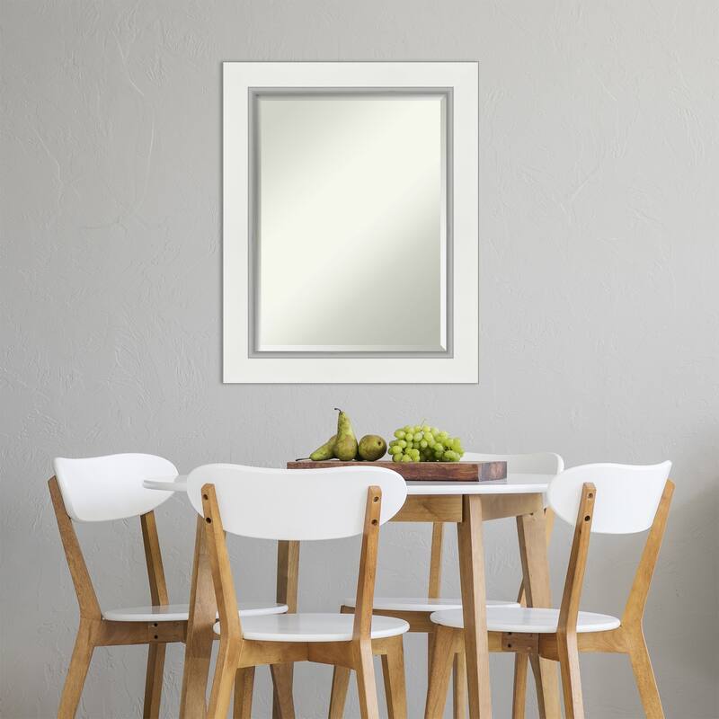 Beveled Wall Mirror - Eva Black Silver Frame